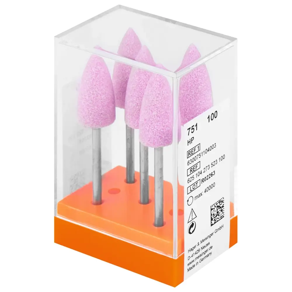 Hager & Meisinger Ausarbeitungssteine 751 - Packung 5 Stück rosa mittel, HP, Figur 273, 20 mm, ISO 100