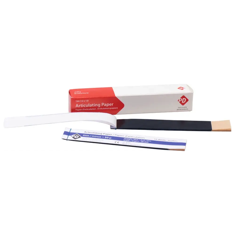Produits Dentaires Artikulationspapiere - Packung 144 Stück blau, gerade, 120 x 20 mm