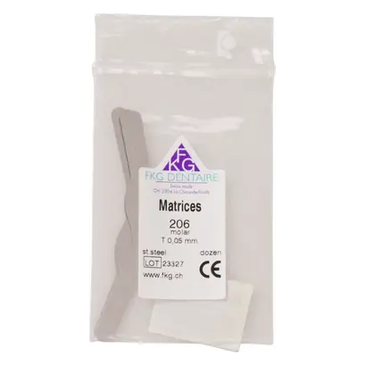 FKG Dentaire SA FKG Matrize Edelstahl 206 Molar T 0,05mm Pa 12