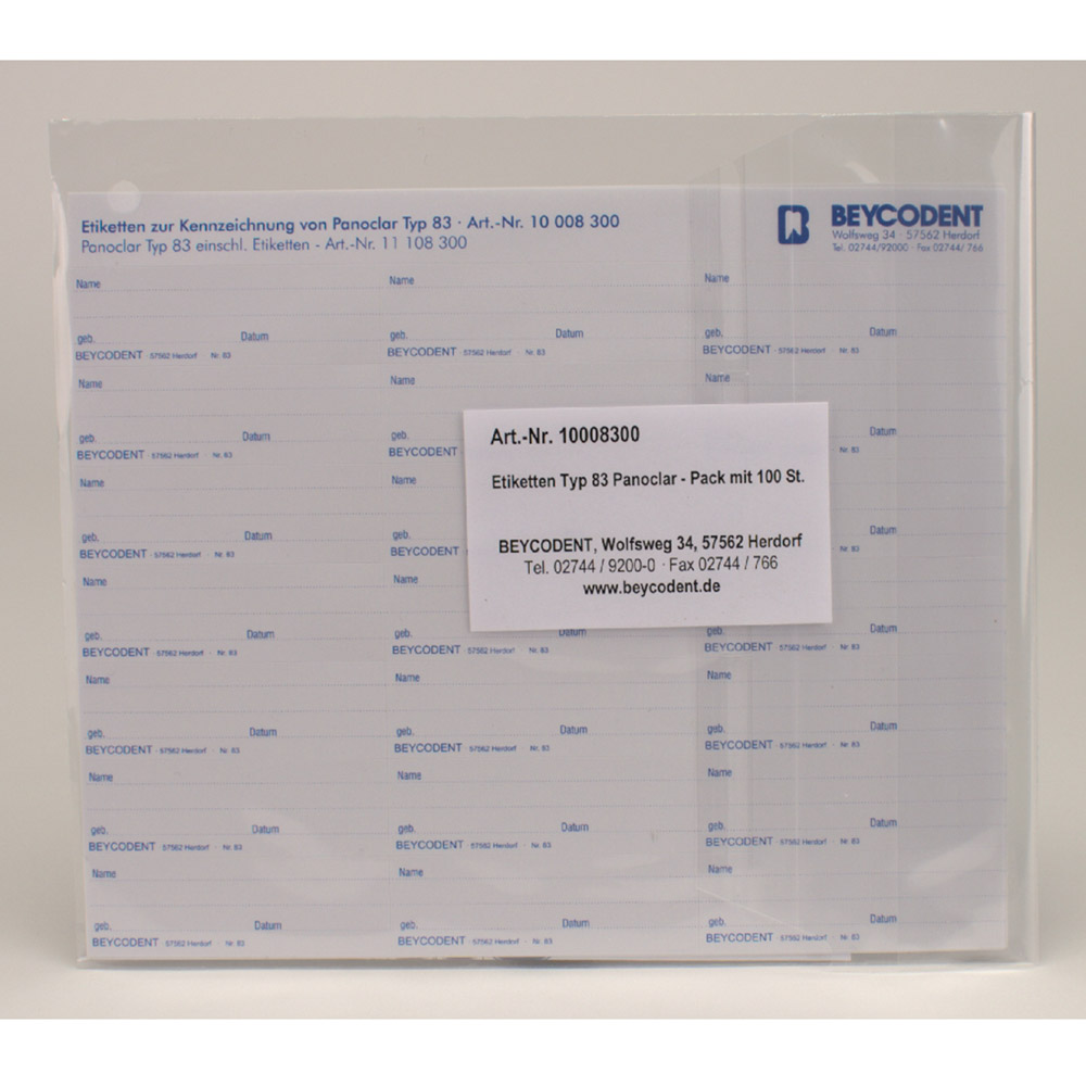 GX22001_Etiketten_fuer_Panoclar_Typ_83_100St Etiketten für Panoclar Typ 83 100St