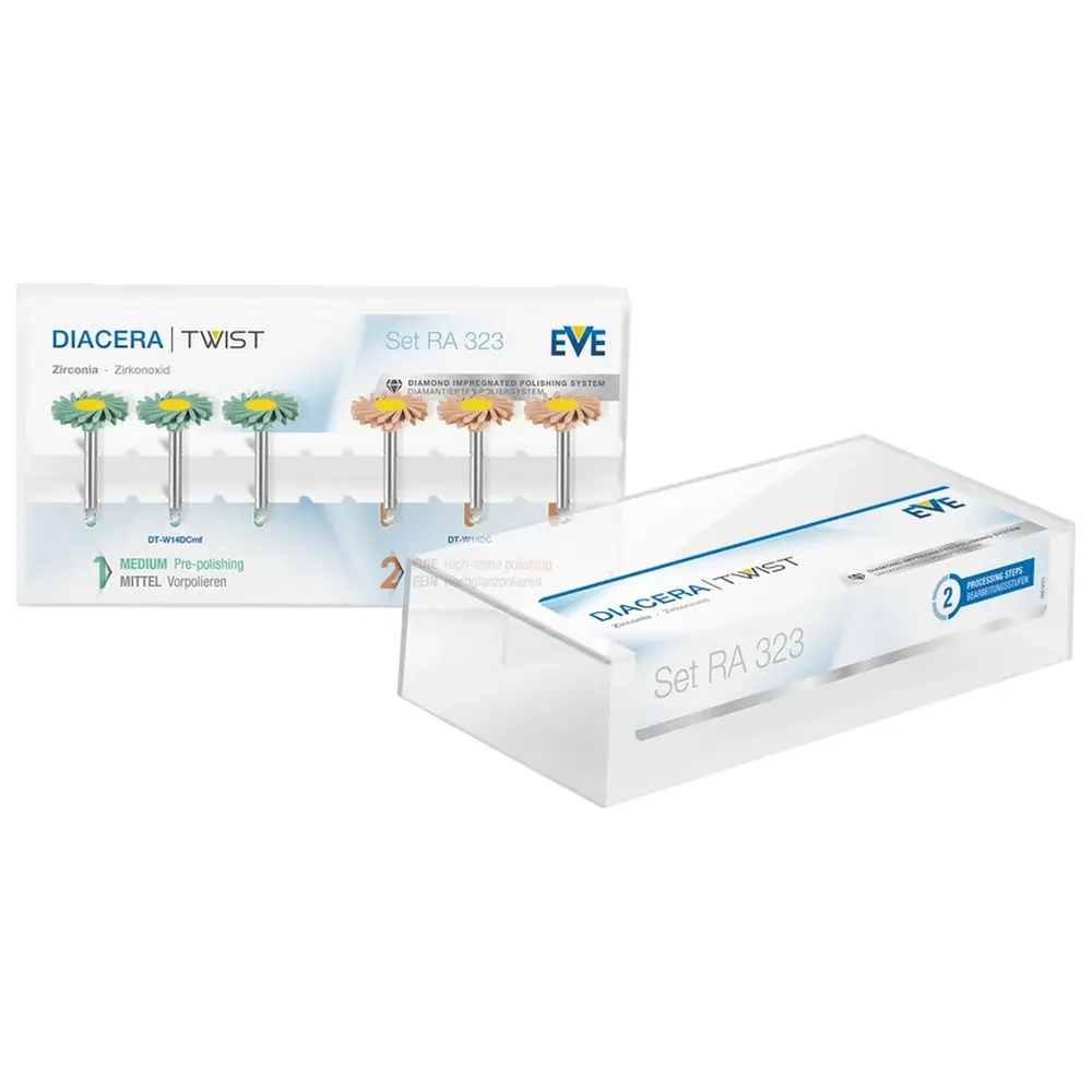 EVE Ernst Vetter EVE DIACERA® TWIST - Set 6 Stück (3 x 7684 grün mittel, 3 x 7784 orange fein), RA, 14 x 1,6 mm