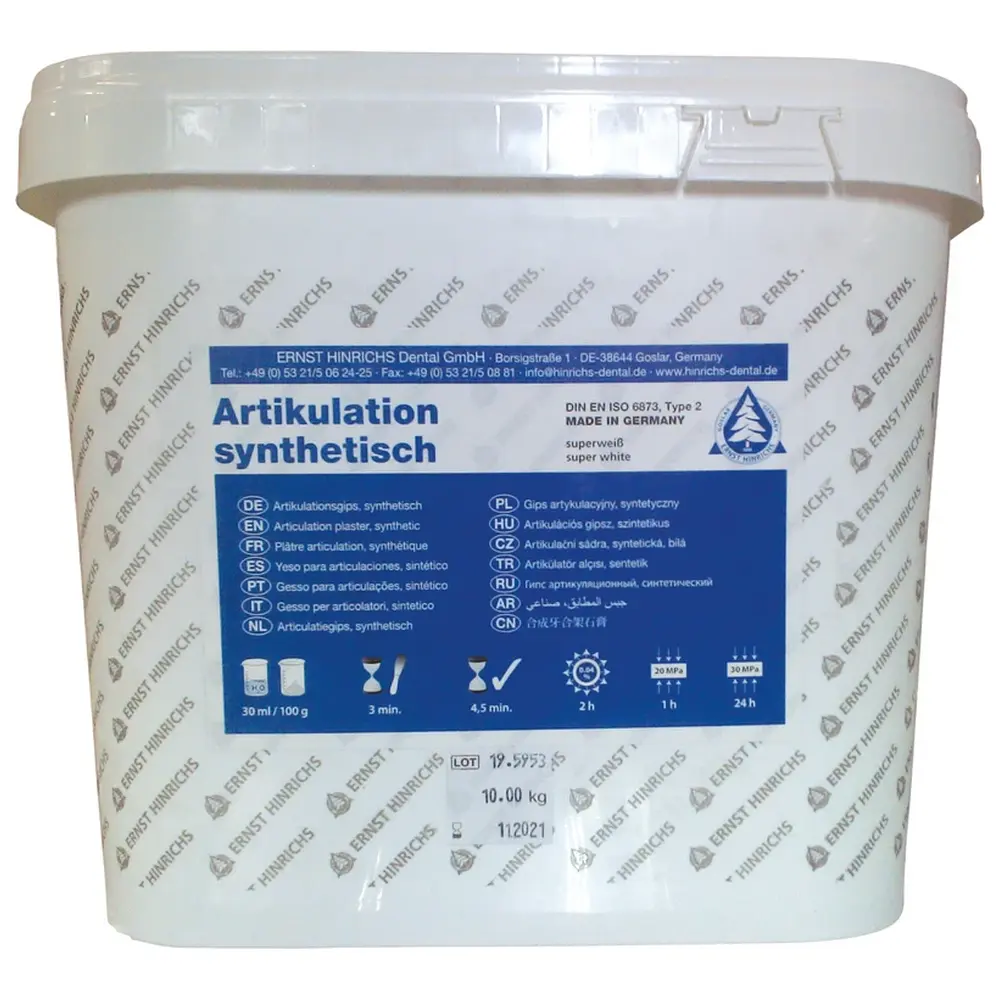 ERNST HINRICHS Artikulationsgips - synthetisch - Eimer 10 kg Artikulationsgips ERNST HINRICHS Artikulationsgips - synthetisch - Eimer 10 kg Artikulationsgips