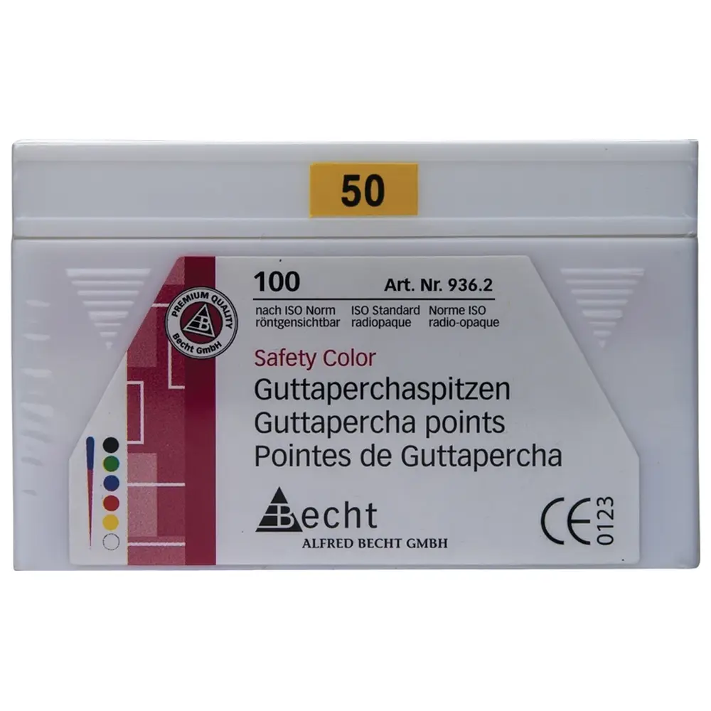Becht Guttaperchaspitzen Safety Color - Packung 100 Stück ISO 050