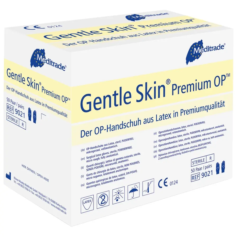 Meditrade Gentle Skin® Premium OP™ - Packung 50 Paar puderfrei, natur, Größe 9