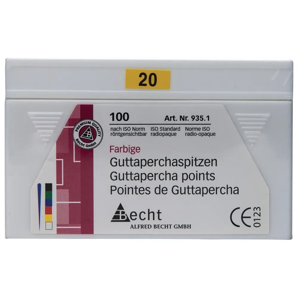 Becht Guttaperchaspitzen farbig - Packung 100 Stück ISO 020