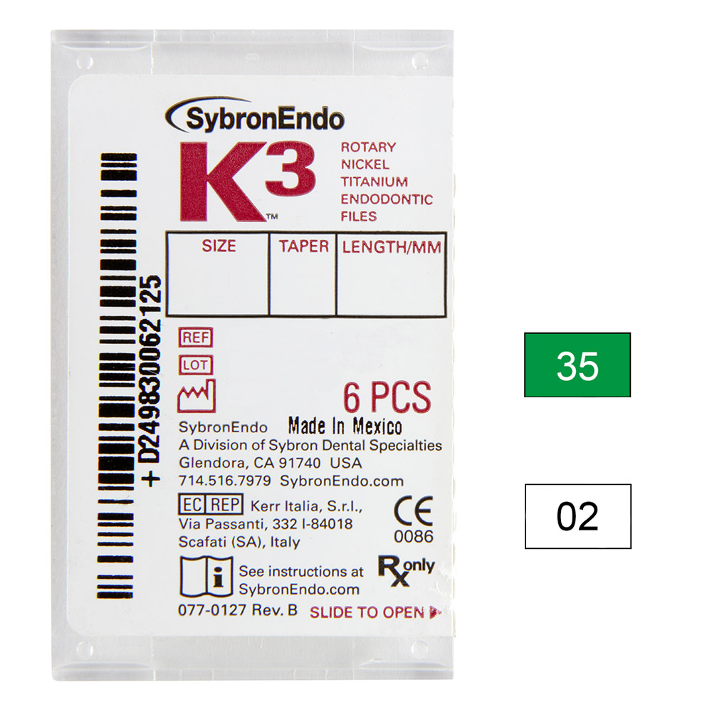 K3 NiTi-Files .02 Gr.35 21mm 6St