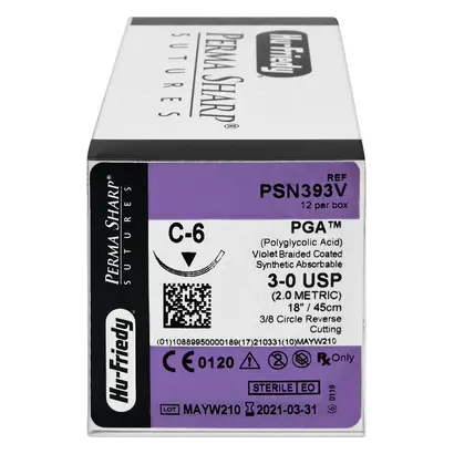 Surgical Specialties Mexico Nahtmaterial PGA 3-0A/C-6 PSN393V Pa 12