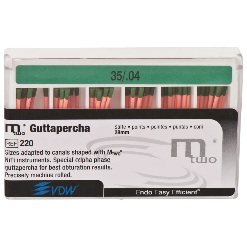 VDW Mtwo® Guttapercha - Packung 60 Stück Taper.04 , ISO 035