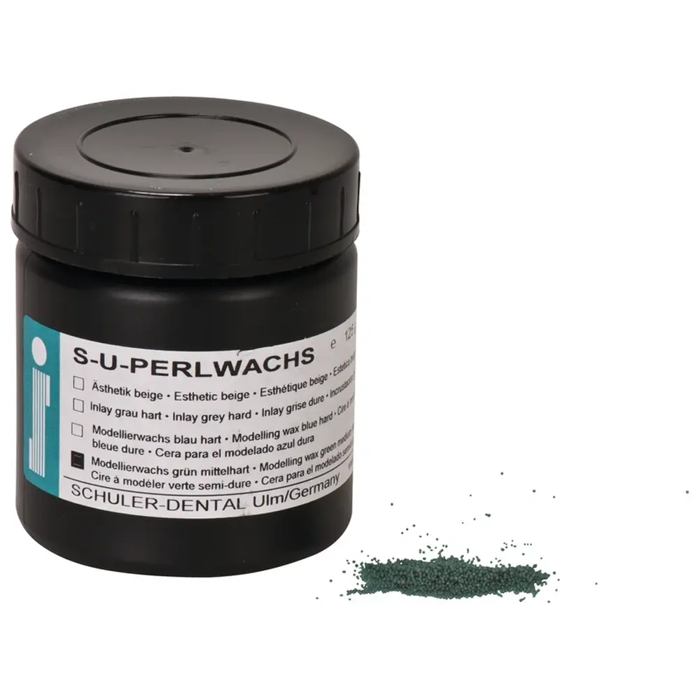 SCHULER-DENTAL S-U-PERLWACHS - Dose 125 g mittelhart, grün