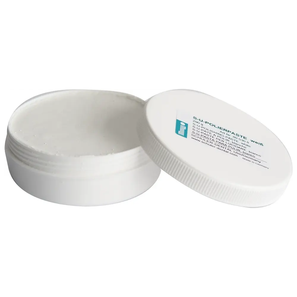 SCHULER-DENTAL S-U-Polierpasten - Dose 290 g Paste weiß, zum Vor- und Hochglanzpolieren aller Werkstoffe