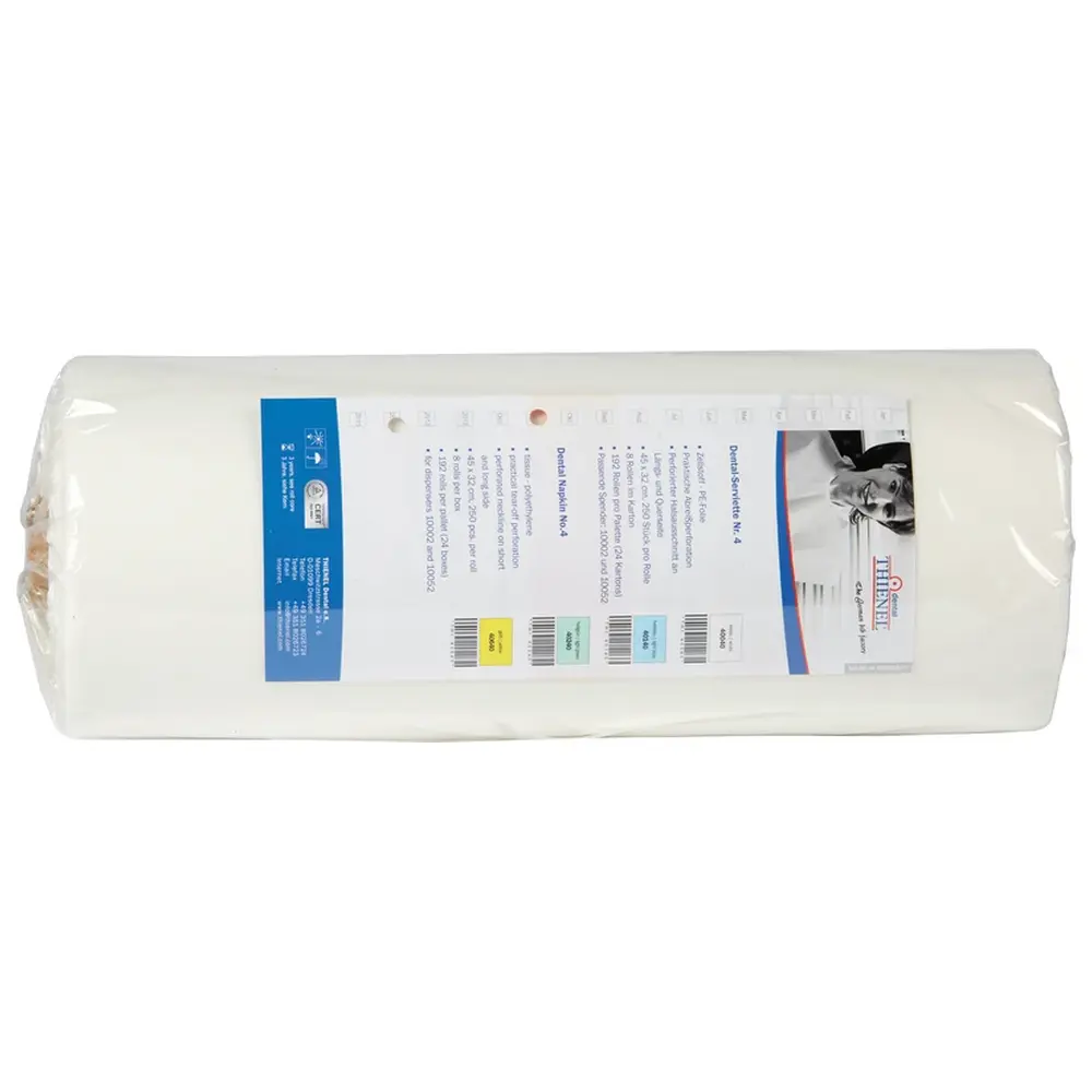 THIENEL Dental Servietten Nr. 4 standard - Rolle 250 Stück weiß, 32 x 45 cm
