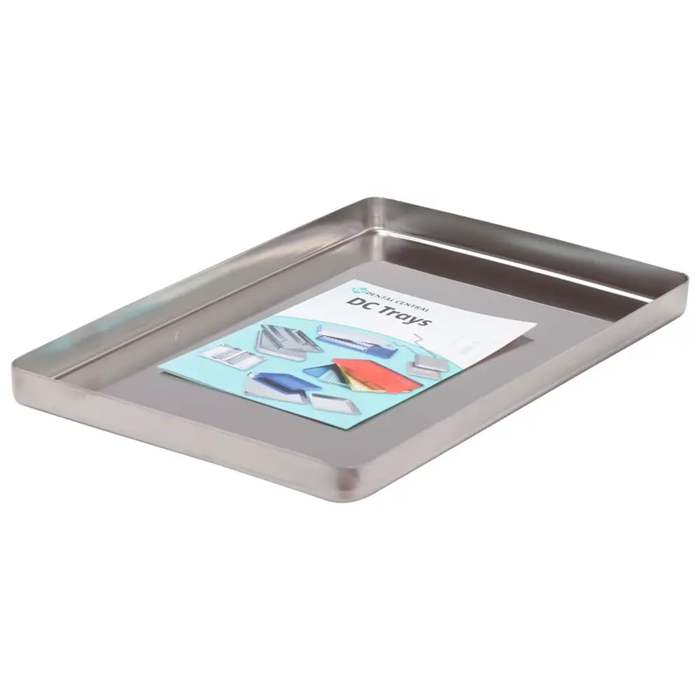 DC Dental Central DC Edelstahl Trays - Stück ungelocht, 284 x 183 x 17 mm