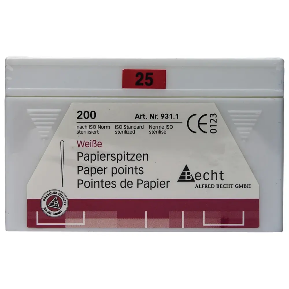 Becht Papierspitzen weiß - Packung 200 Stück ISO 025