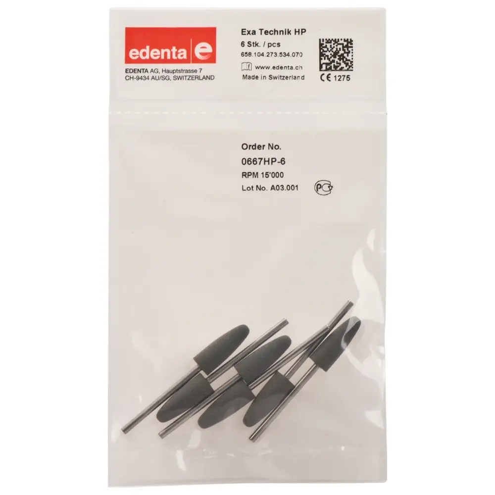 Edenta Exa Technique - Packung 6 Stück grau mittel, HP, Figur 273, 20 mm, ISO 070