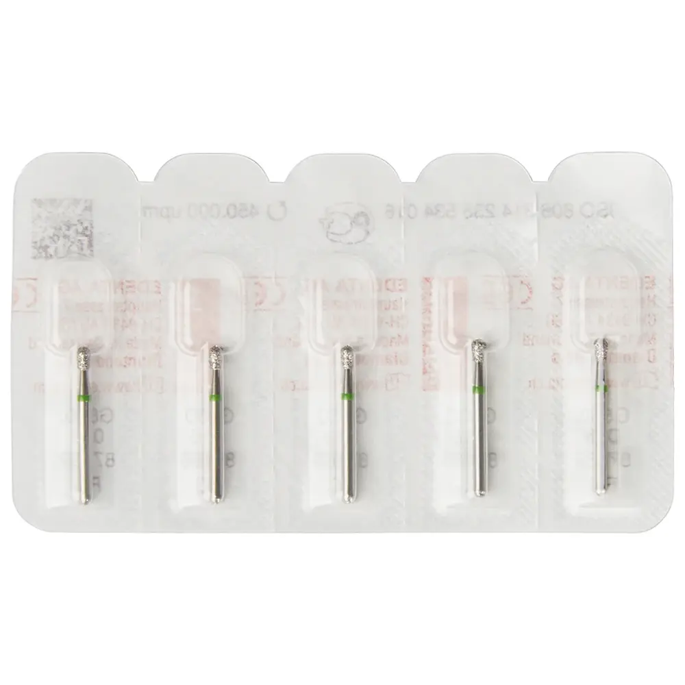 Edenta Diamanten 830 - Packung 5 Stück grün grob, FG, Figur 238 Birne, 2,7 mm, ISO 016