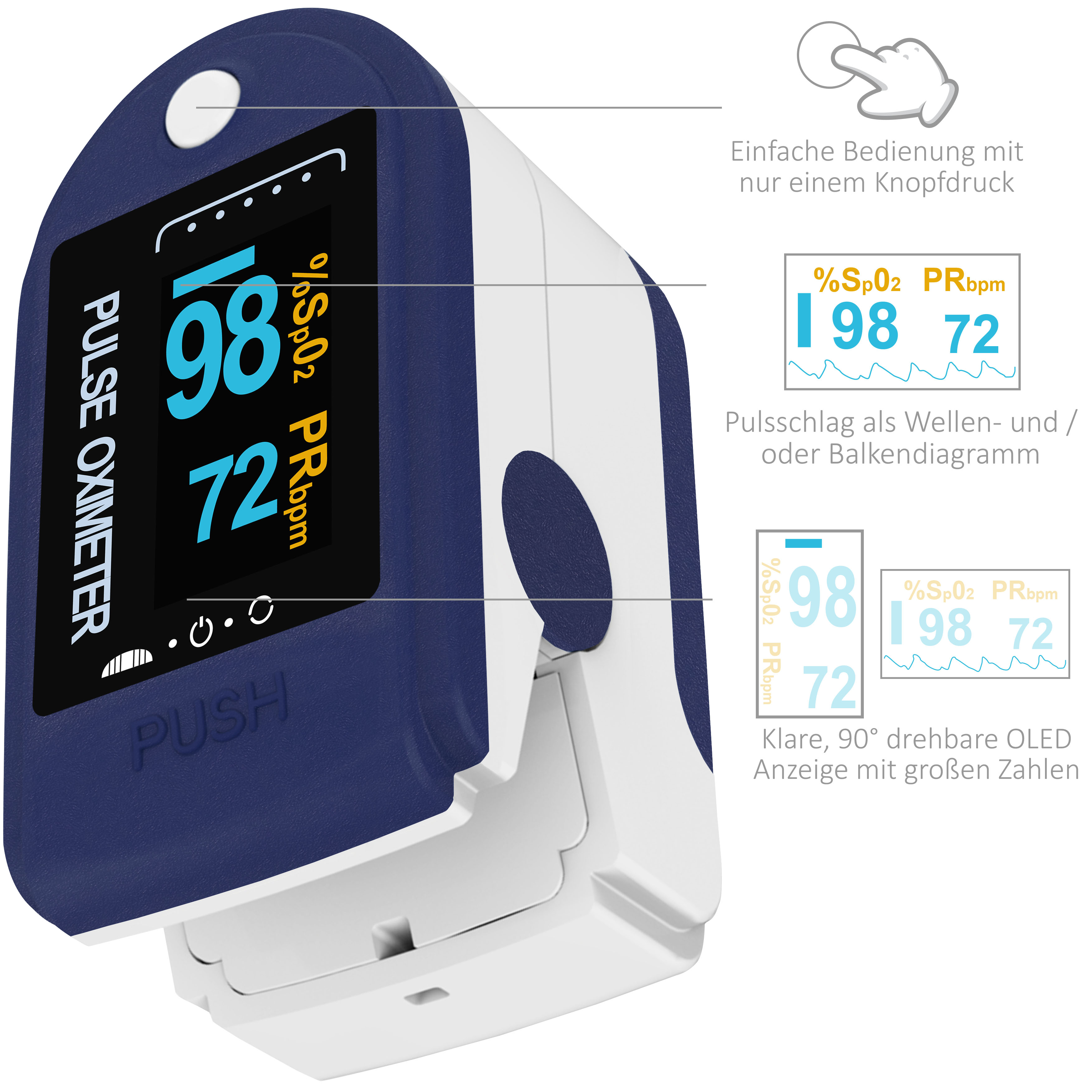PULOX PO-200 Solo Finger Pulsoximeter PULOX PO-200 Solo Finger Pulsoximeter