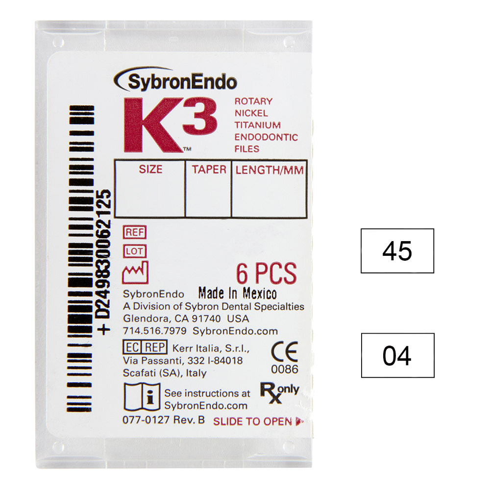 K3 NiTi-Files .04 Gr.45 25mm 6St
