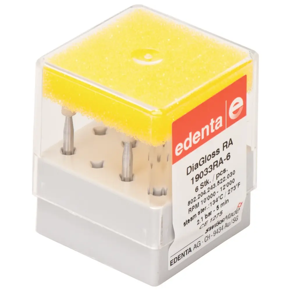 Edenta DiaGloss - Packung 6 Stück weiß, RA, Figur 243, 6 mm, ISO 030