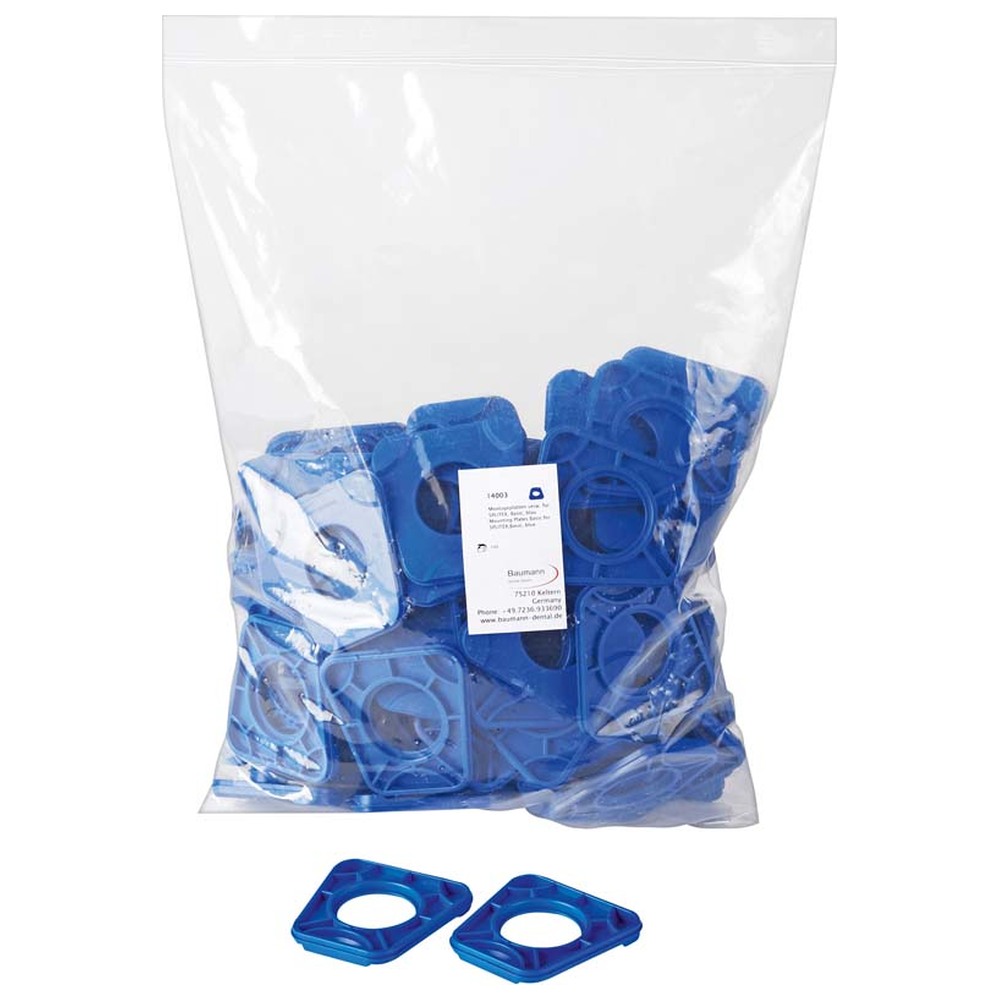 Baumann Dental System Splitex1 Montageplatten - Packung 100 Stück blau