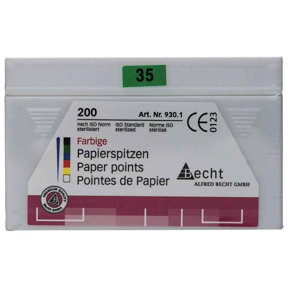 Becht Papierspitzen farbig - Packung 200 Stück ISO 035