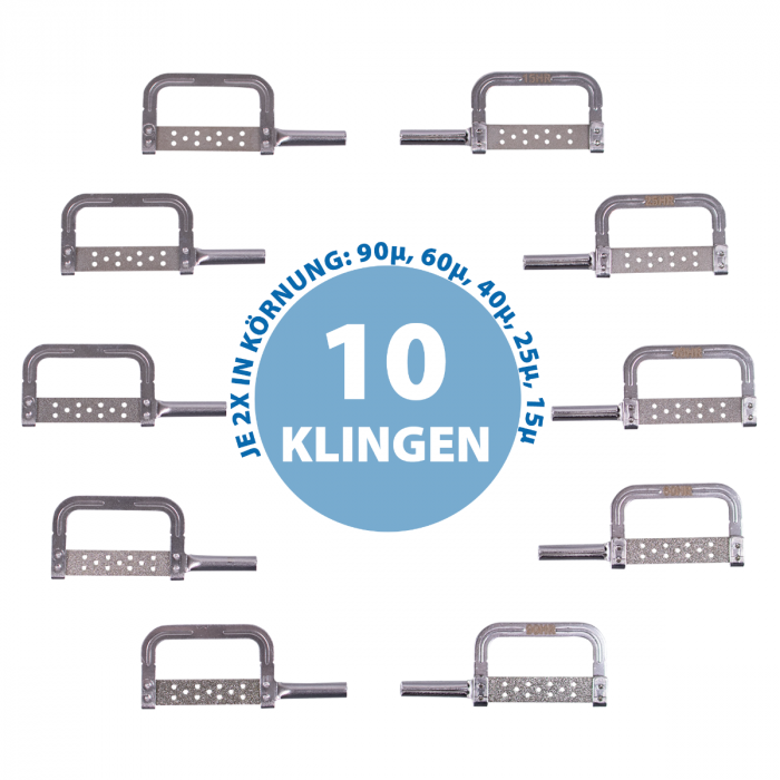Dental Klingen Set diamantiert - beidseitig beschichtet HD Dental Klingen Set diamantiert - beidseitig beschichtet HD