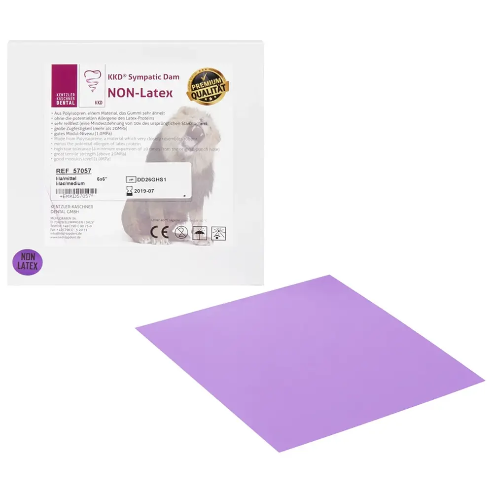 Kentzler-Kaschner KKD® SympaticDam Premium NON-LATEX - Packung 15 Stück lila, 15 x 15 cm, mittel