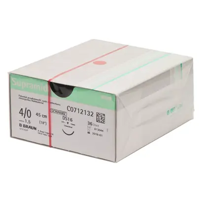 B. Braun Surgical S.A. SUPRAMID schwarz DS-16 4/0 45cm 1,5 Pa 36