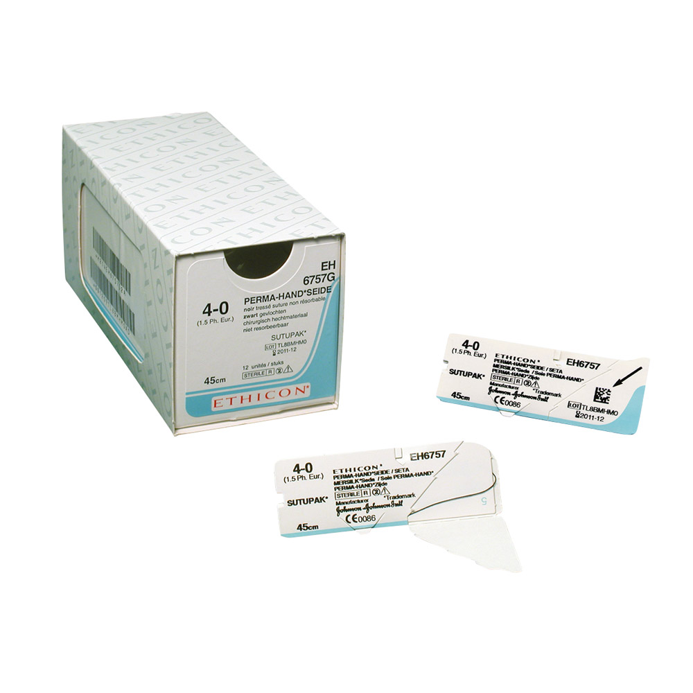 PH-Seide schwarz gefl. 4-0 RB1 Pl. 3Dtz