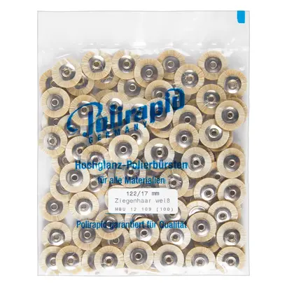Polirapid Dr. Montemerlo GmbH & Co. KG Miniaturbürste unmontiert 122/17mm Ziegenhaar weiß Pa 100