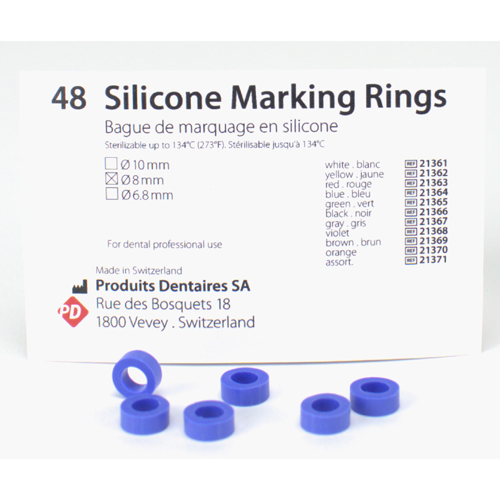 Silikon Ringe 8,0mm blau 48St