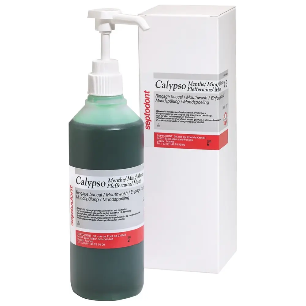 Septodont Calypso - Packung 3 x 500 ml Pfefferminz, 1 Dosierpumpe