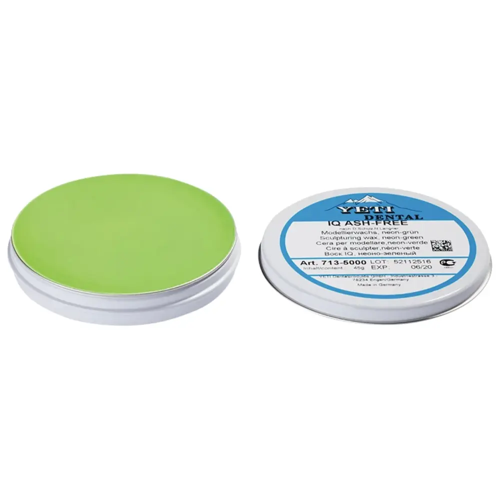 Yeti IQ Modellierwachs - Dose 45 g neongrün, Ash-Free