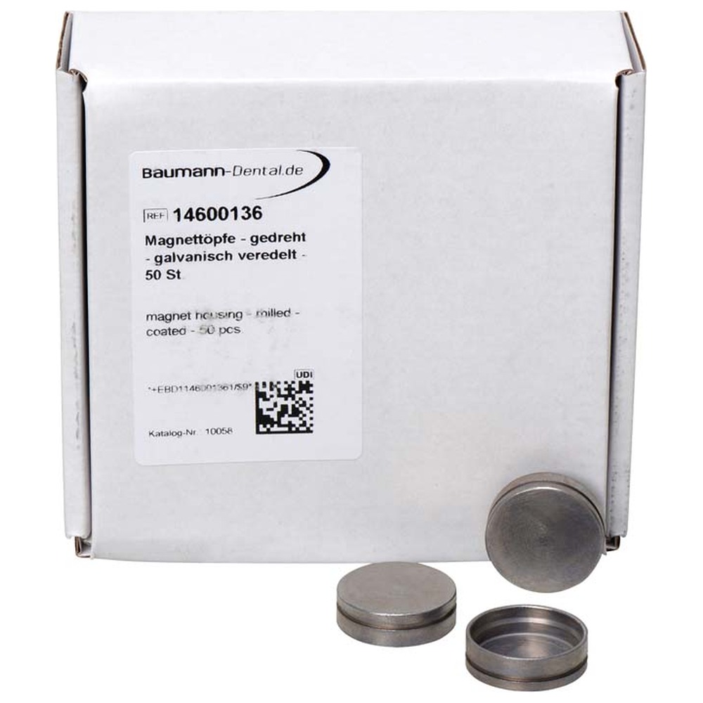 Baumann Dental Splitcast Magnettöpfe - Packung 50 Stück gedreht, galvanisch veredelt Baumann Dental Splitcast Magnettöpfe - Packung 50 Stück gedreht, galvanisch veredelt