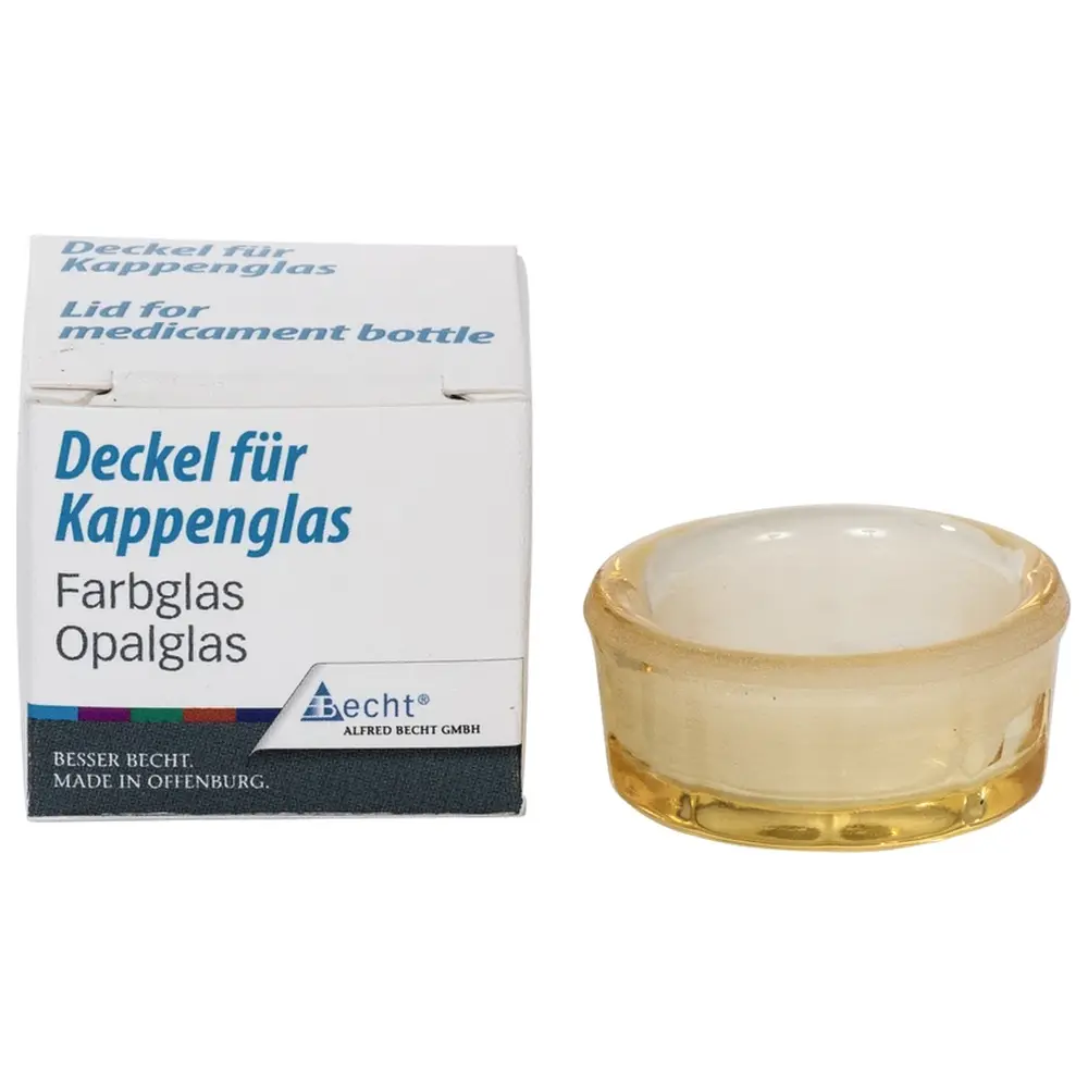 Becht Kappengläser aus Buntglas - Stück Ersatz-Deckel gelb