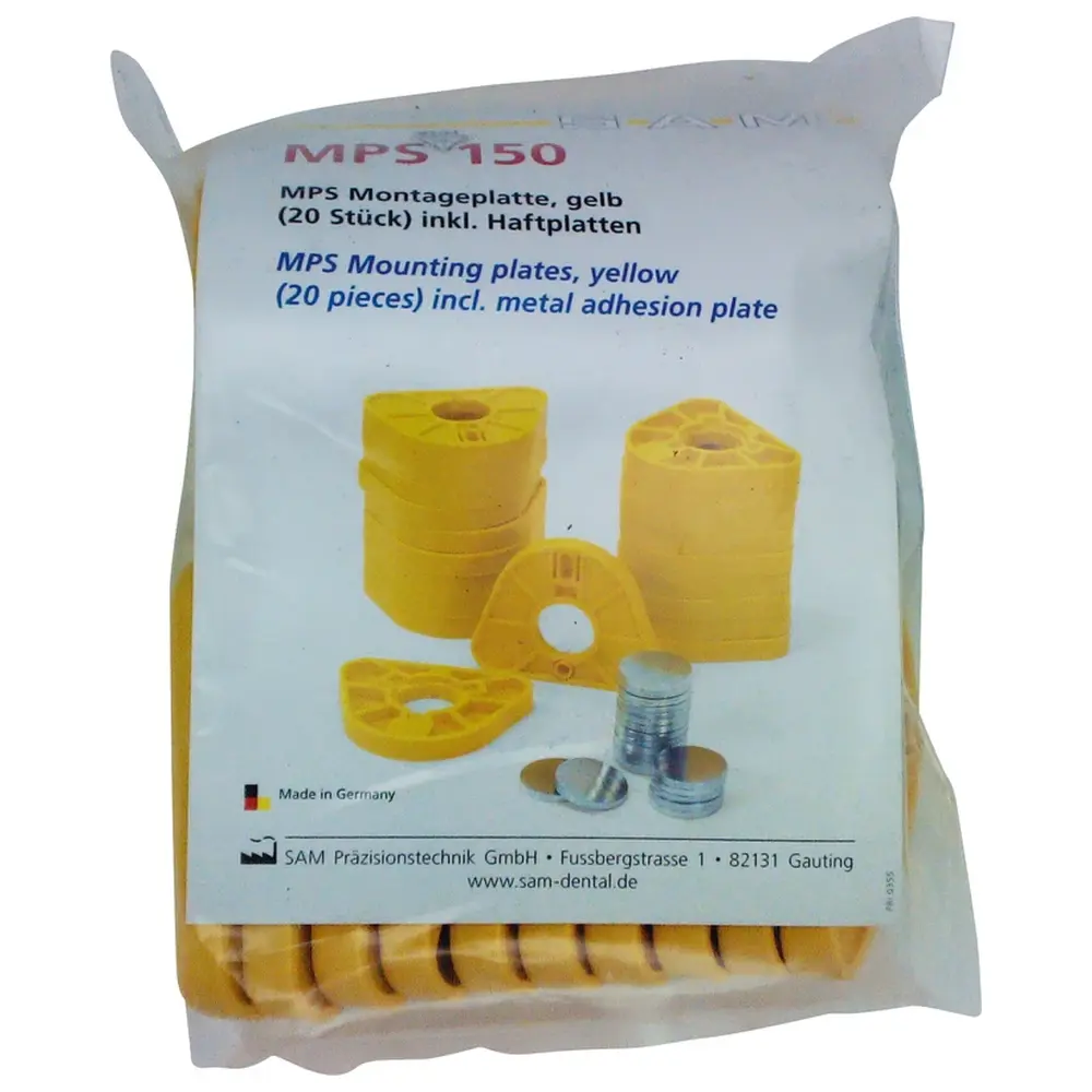 35136_Artikulator_Montageplatten__Packung_20_Stueck_gelb_MPS SAM Artikulator Montageplatten - Packung 20 Stück gelb, MPS