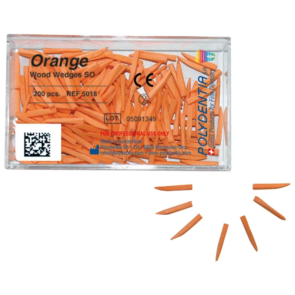 Polydentia SA Orange Wedge - Packung 200 Stück, Größe 10, orange