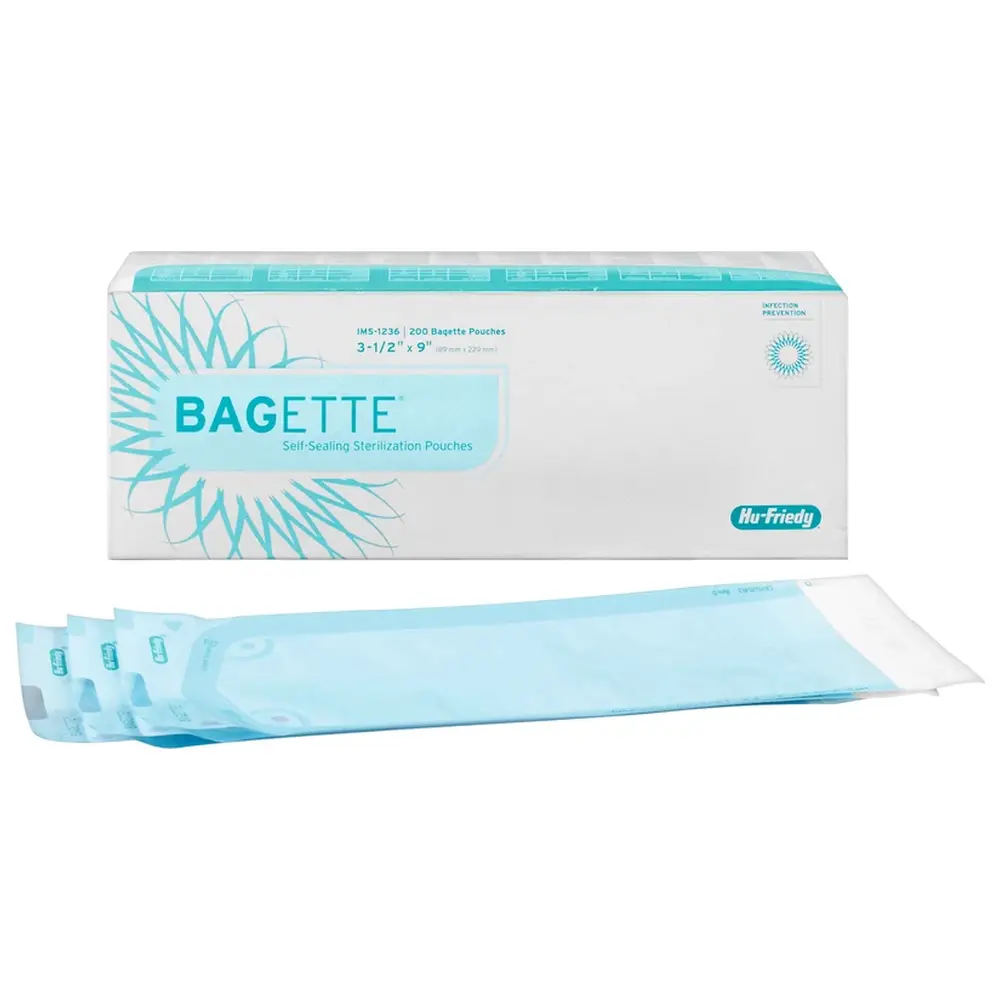 Hu-Friedy IMS Bagette Sterilisationstüten - Packung 200 Stück, IMS-1236, für 3-6 Instrumente, 89 x 229 mm Hu-Friedy IMS Bagette Sterilisationstüten - Packung 200 Stück, IMS-1236, für 3-6 Instrumente, 89 x 229 mm