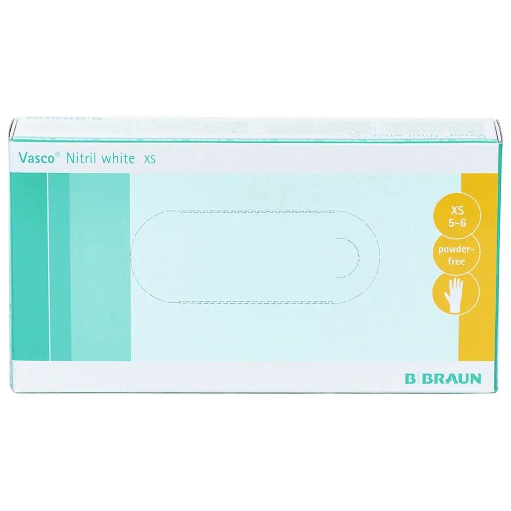 B. Braun Vasco® Nitril white - Packung 100 Stück puderfrei, weiß, XS