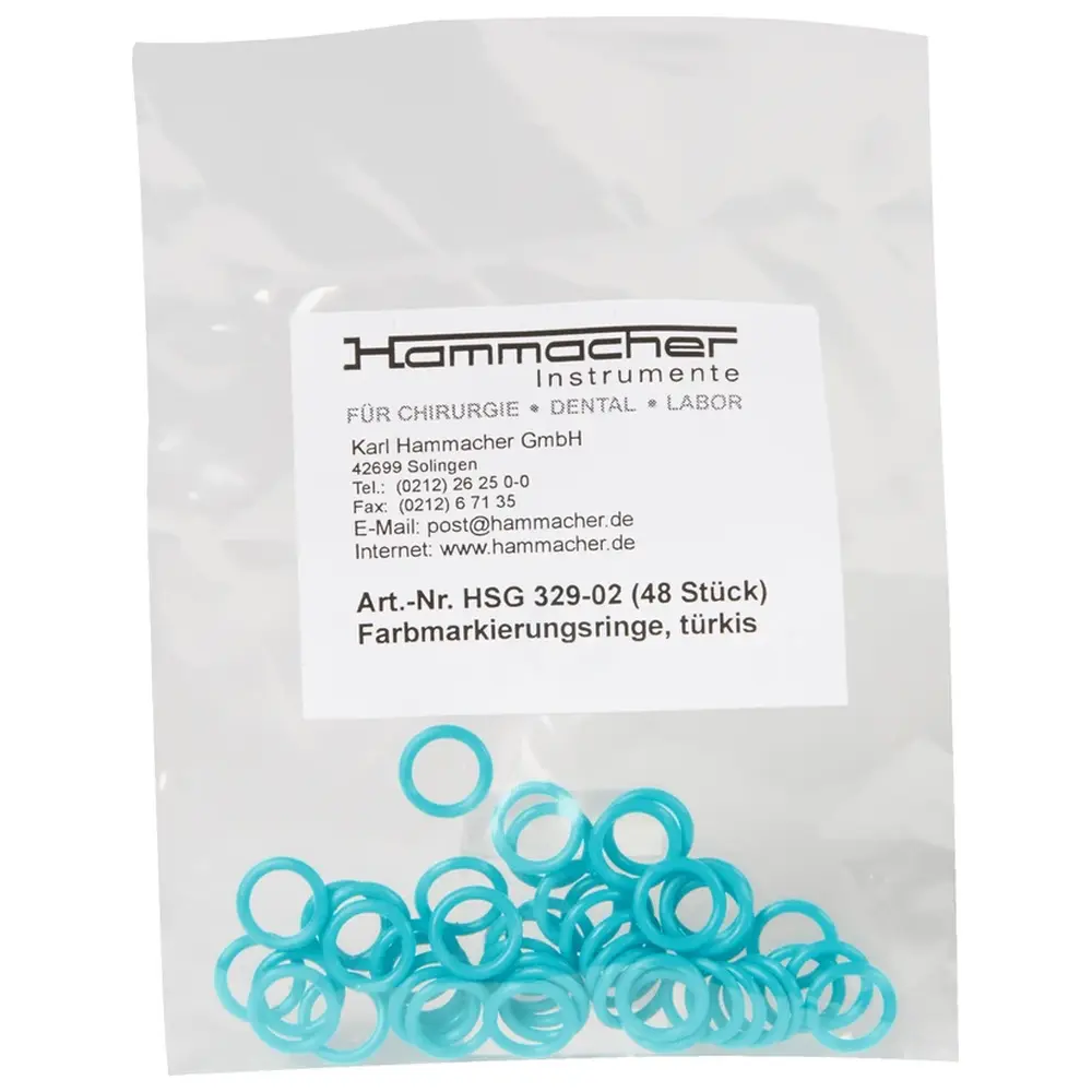 Hammacher Farbringe - Beutel 48 Stück türkis