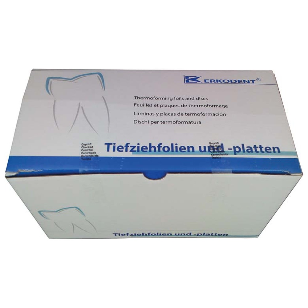 ERKODENT Erkodur - Packung 100 Stück klar, 125 mm x 125 mm, Stärke 1 mm