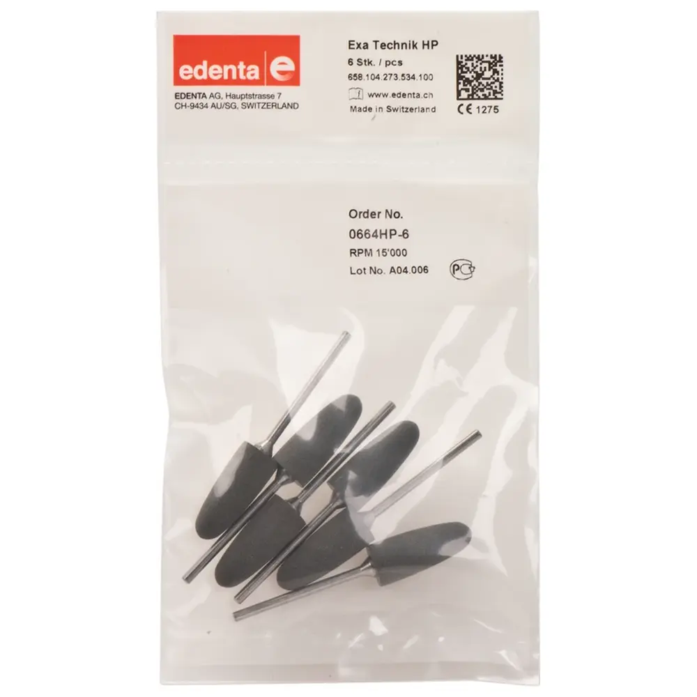 Edenta Exa Technique - Packung 6 Stück grau mittel, HP, Figur 273, 24,5 mm, ISO 100