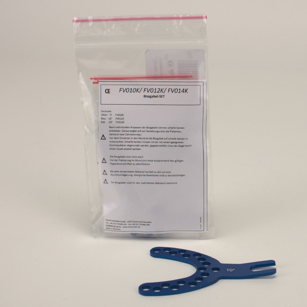 Bissgabel 10 Grad blau 5St