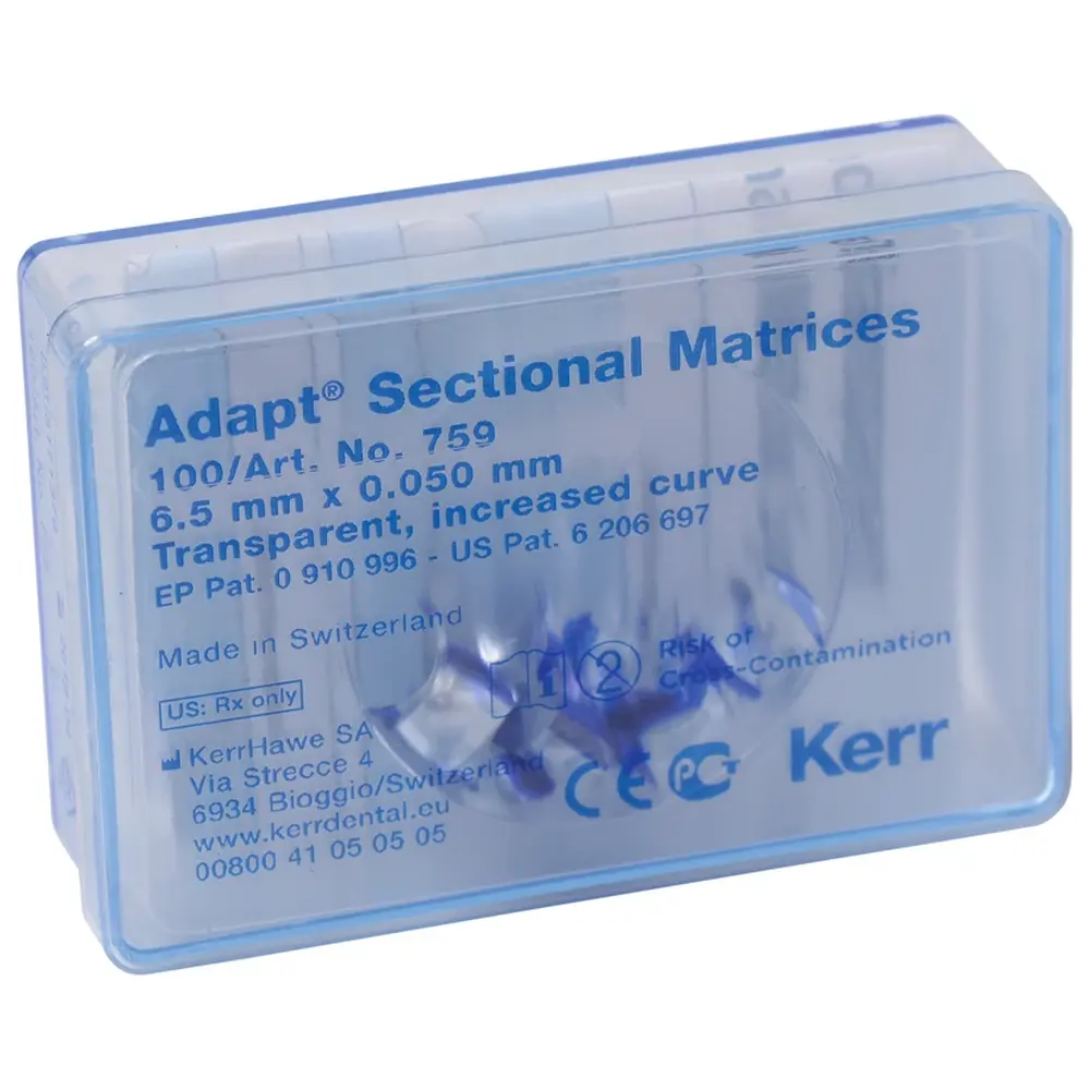 Kerr Sectional Matrizen - Napa. 100 Stück trans., H6,5mm, St0,05mm, stärker gewölbt