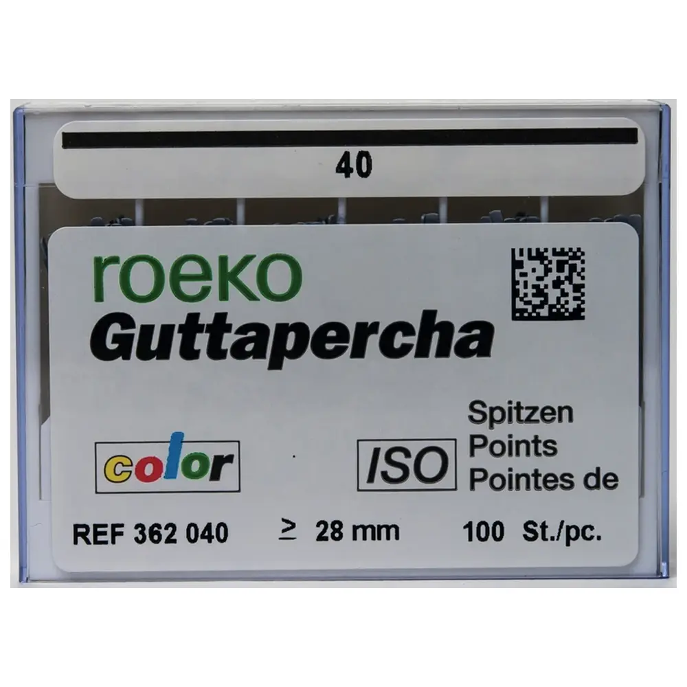 COLTENE Guttapercha ISO color - Packung 100 Stück ISO 040