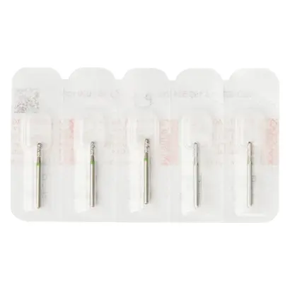 Edenta Diamanten 849 - Packung 5 Stück grün grob, FG, Figur 196 Konus rund, 4 mm, ISO 012