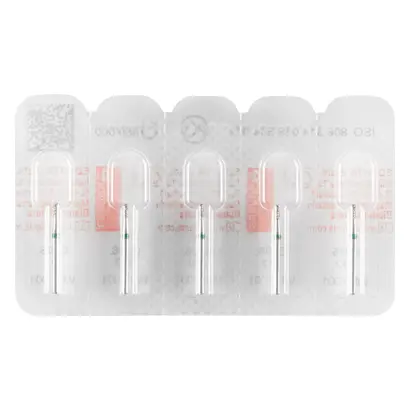 Edenta Diamanten 806 - Packung 5 Stück grün grob, FG, Figur 019 umgekehrter Kegel mit Ansatz, 3 mm, ISO 012