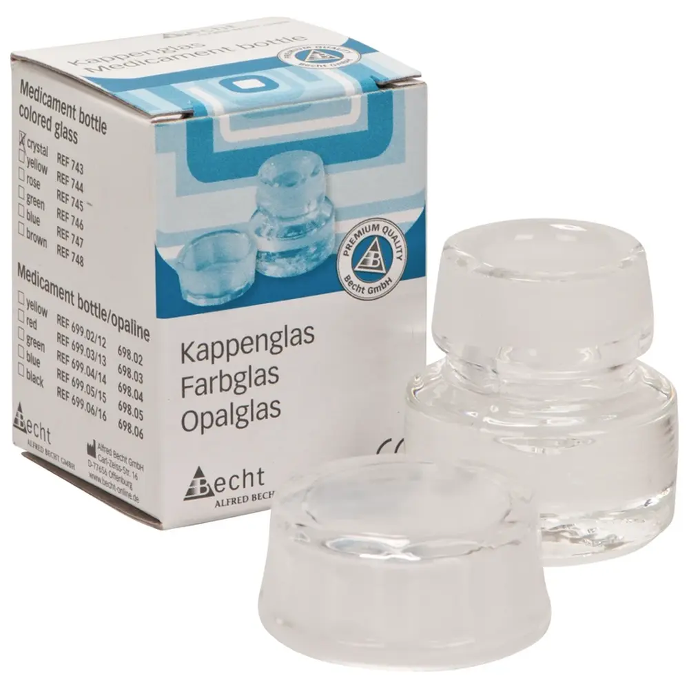 Becht Kappengläser aus Buntglas - Stück klar