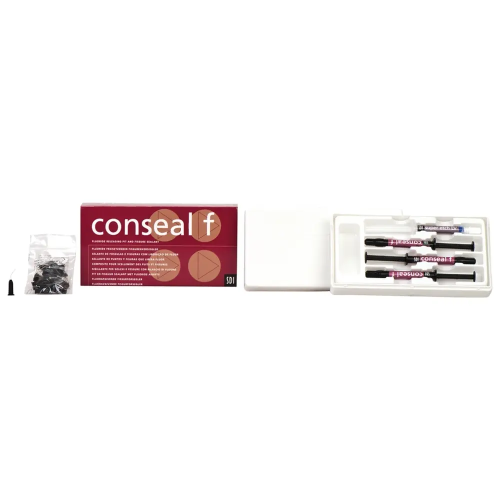SDI conseal f - Kit 3 x 1 g Spritzen Versiegler, 1,25 g Super Etch LV Spritze, 20 Einwegtips