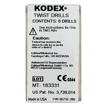 Coltene/Whaledent, Inc. KODEX Drills Reg./Link Plus K96 gold Pa 6 Coltene/Whaledent, Inc. KODEX Drills Reg./Link Plus K96 gold Pa 6