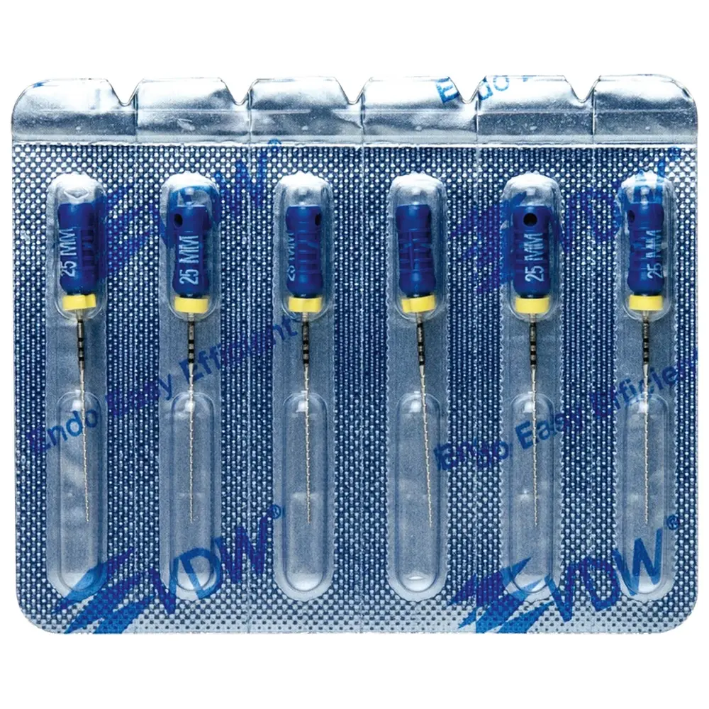 VDW STERILE Hedstroem Feilen - Blisterpackung 6 Stück 25 mm ISO 030